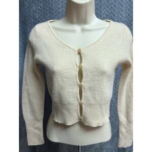 J Crew 100% Cashmere Women's Cropped Button Front Cardigan Size XS Coquette